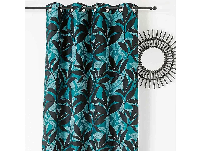 Möbelvorhang mit exotischen Blättern