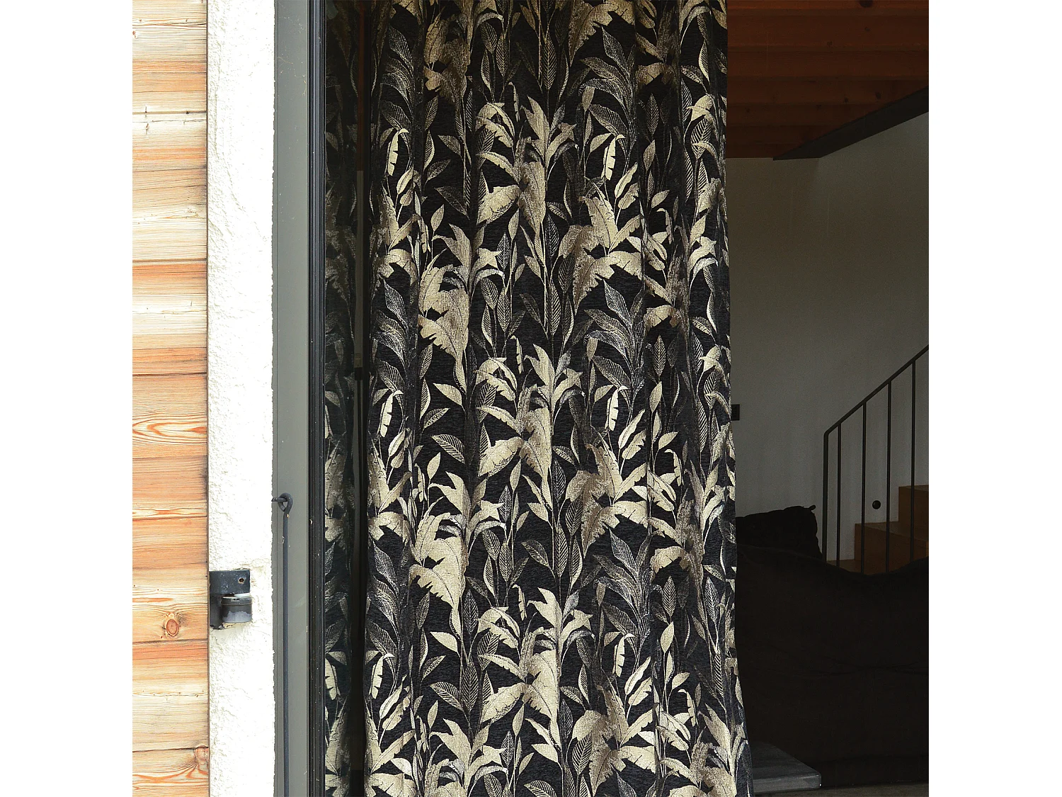 Cortina Jacquard con Motivo de Jungla 140 x 260 cm