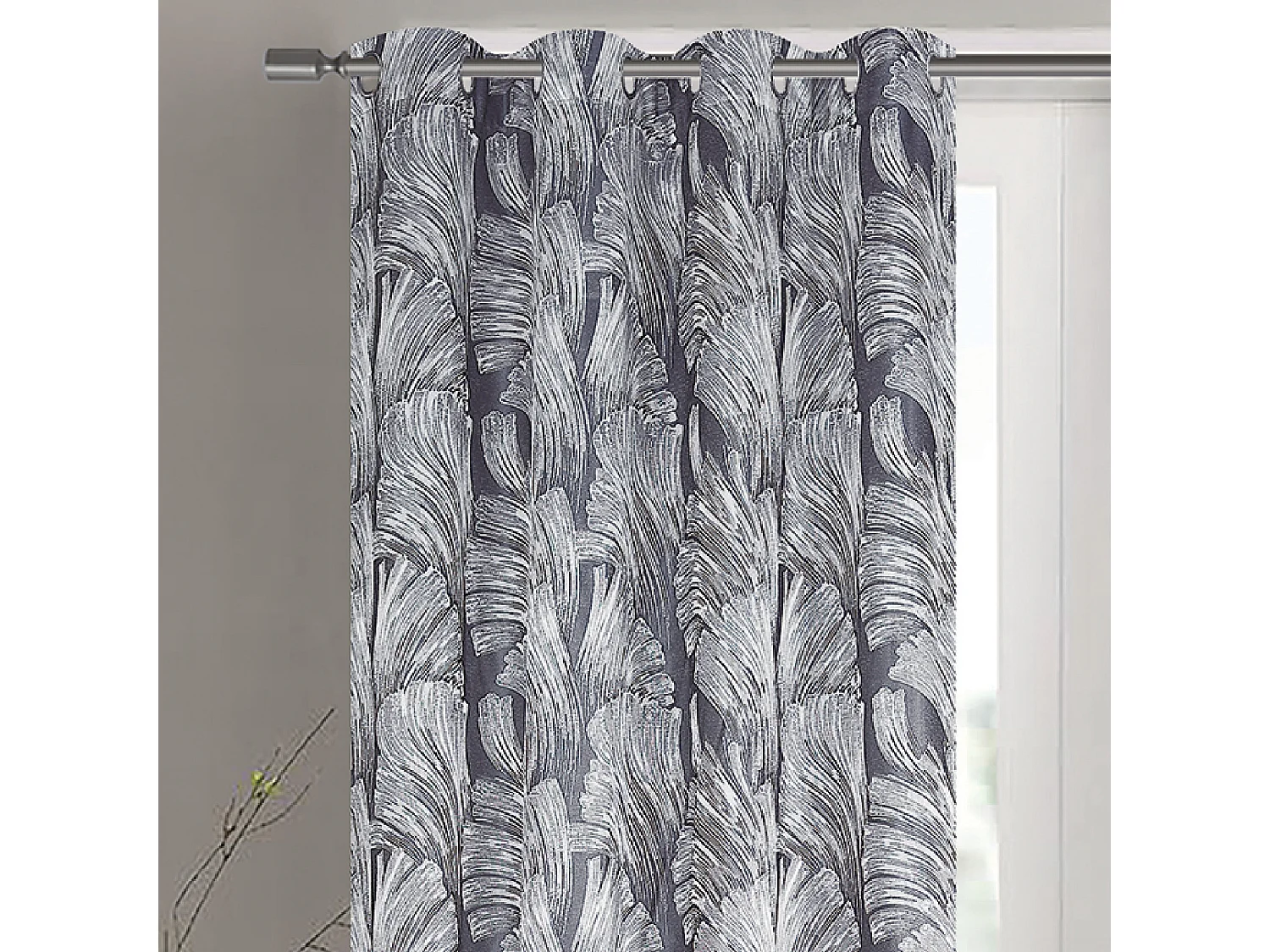 Par de cortinas jacquard tejido con relieve abstracto 140 x 260 cm