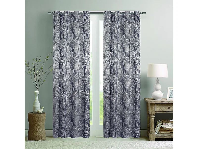 Par de cortinas jacquard tejido con relieve abstracto 140 x 260 cm