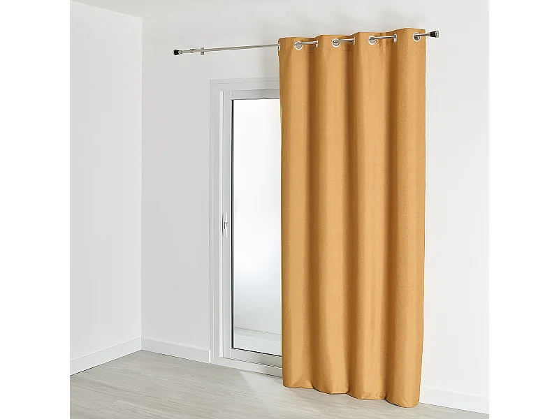100% lichtdichte Unifarben Vorhang mit melierten Effekt 140 x 180 cm