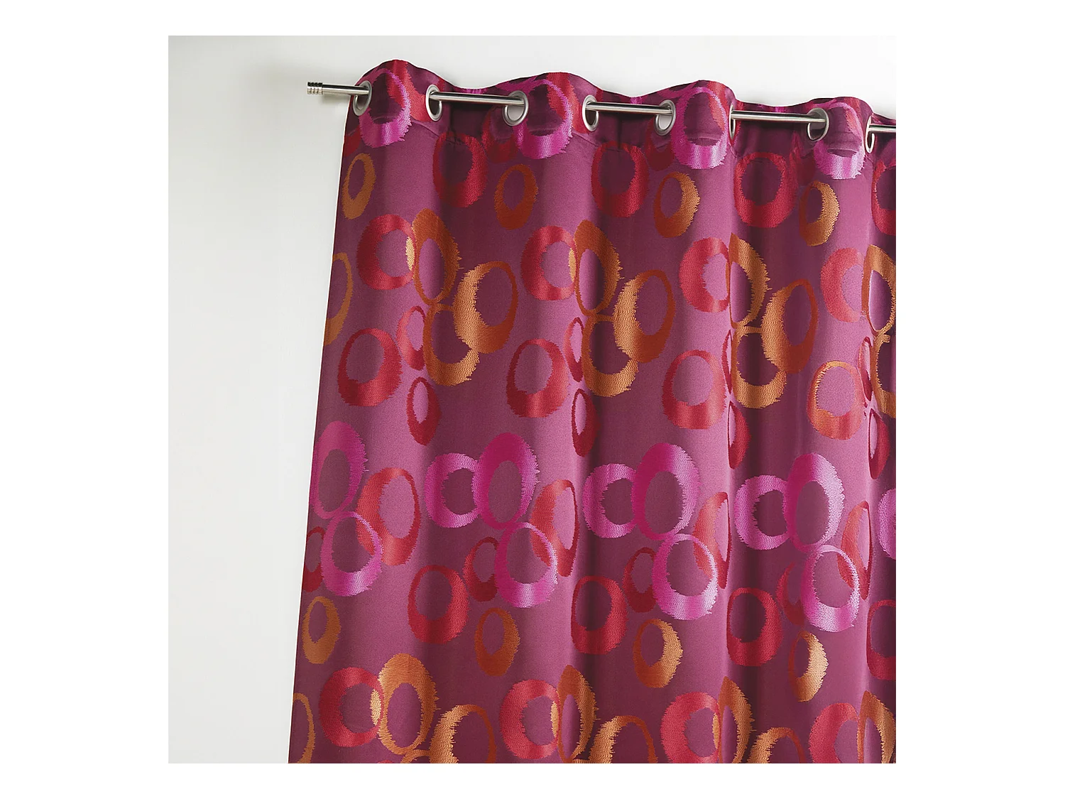 Rideau en jacquard à imprimés "cercles fantaisies"