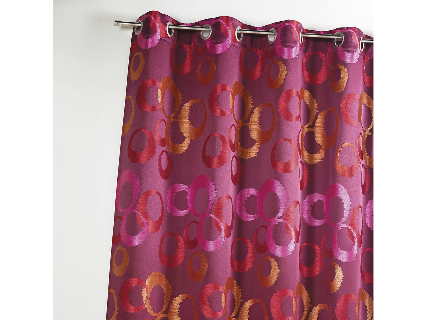 Rideau en jacquard à imprimés "cercles fantaisies"