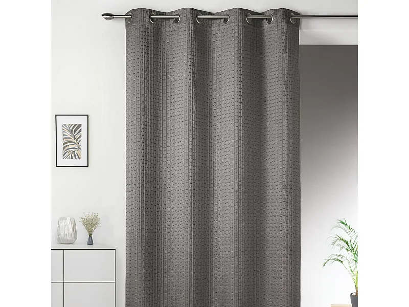 Cortina gruesa en Jacquard Lisa con Relieves 135 x 260 cm