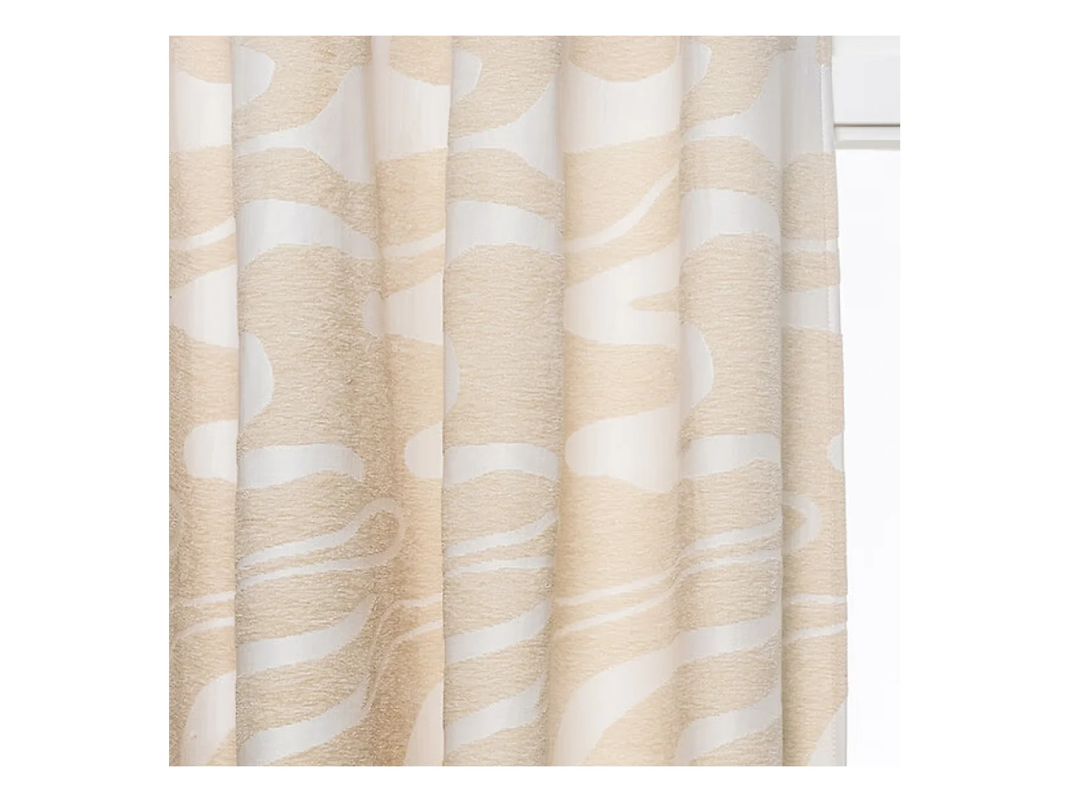 Ösenvorhang aus Jacquard-Chenille mit abstraktem Welleneffekt 140 x 260 cm