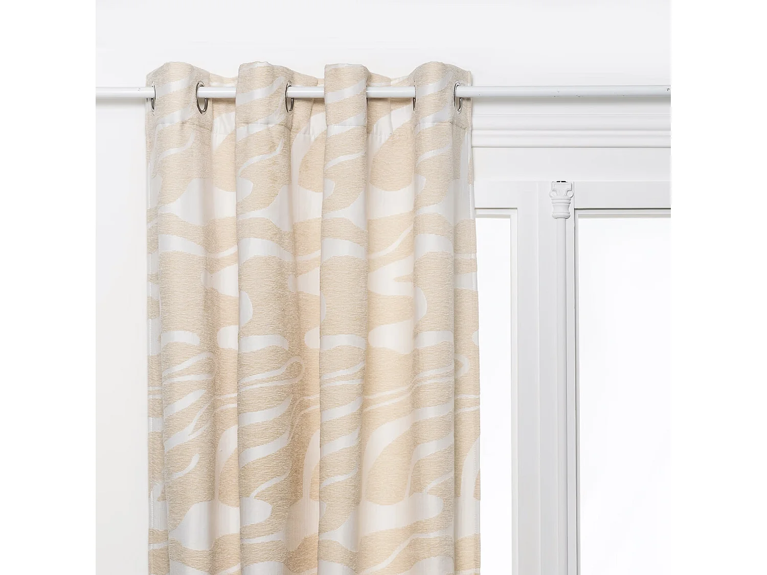 Ösenvorhang aus Jacquard-Chenille mit abstraktem Welleneffekt 140 x 260 cm