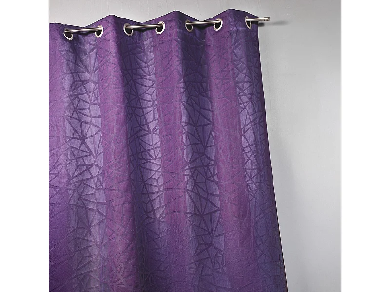 Rideau en jacquard à imprimés et à rayures verticales