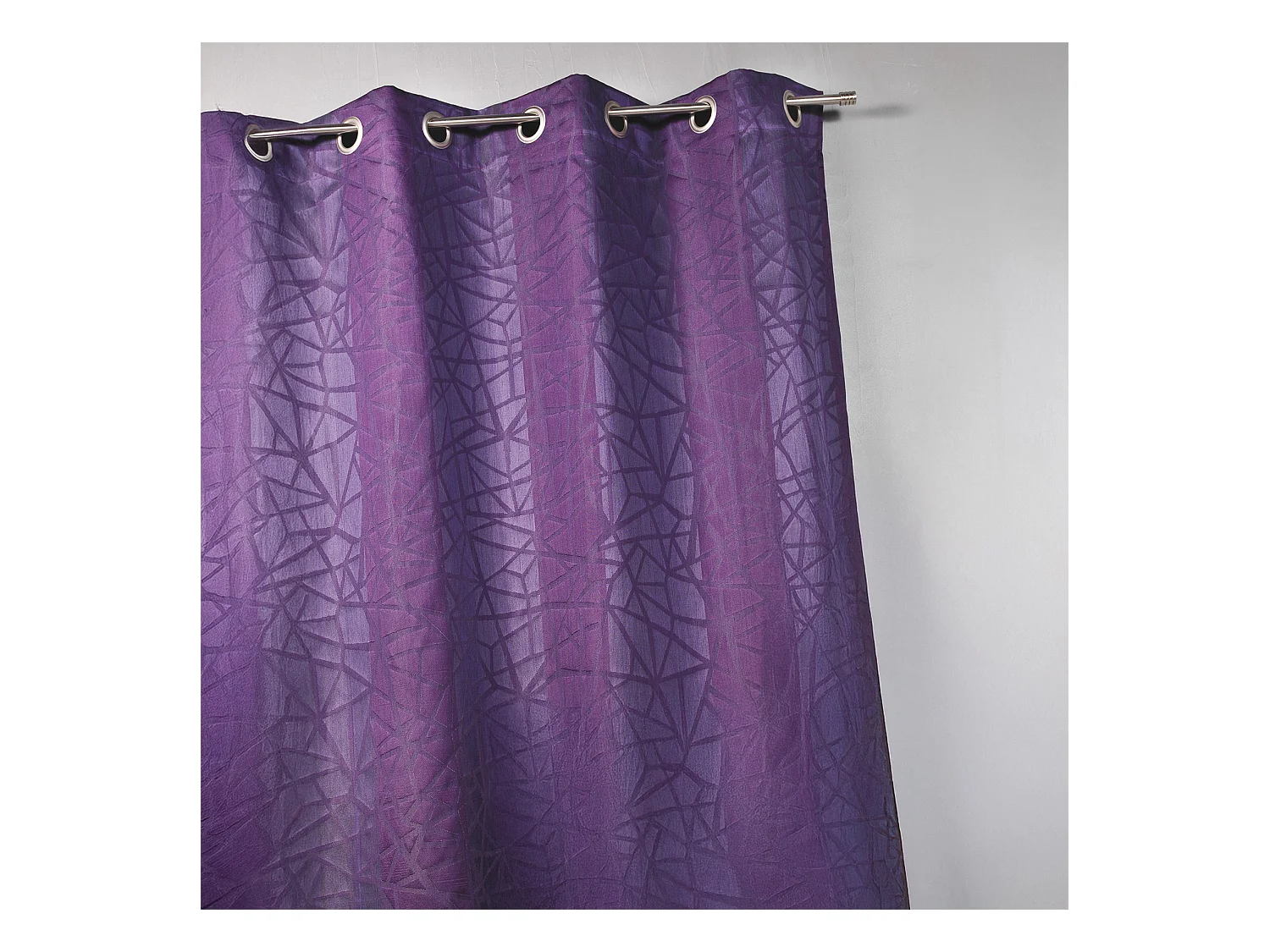 Rideau en jacquard à imprimés et à rayures verticales