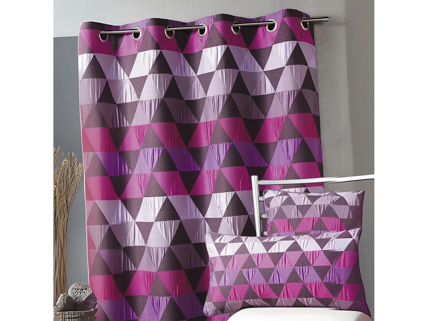 Rideau ameublement Jacquard 'triangles'