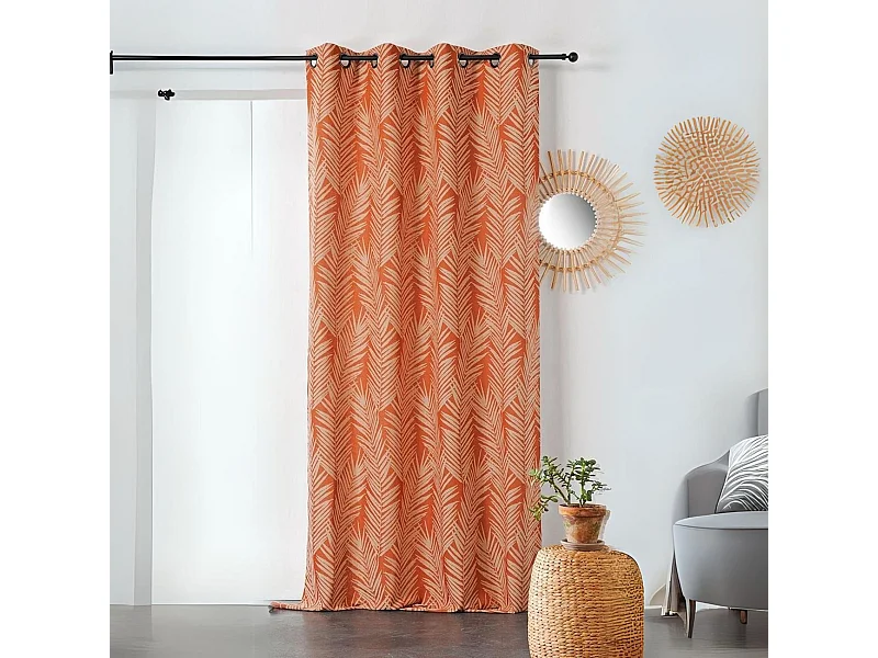 Cortina estampada hoja de palmera 140 x 240 cm