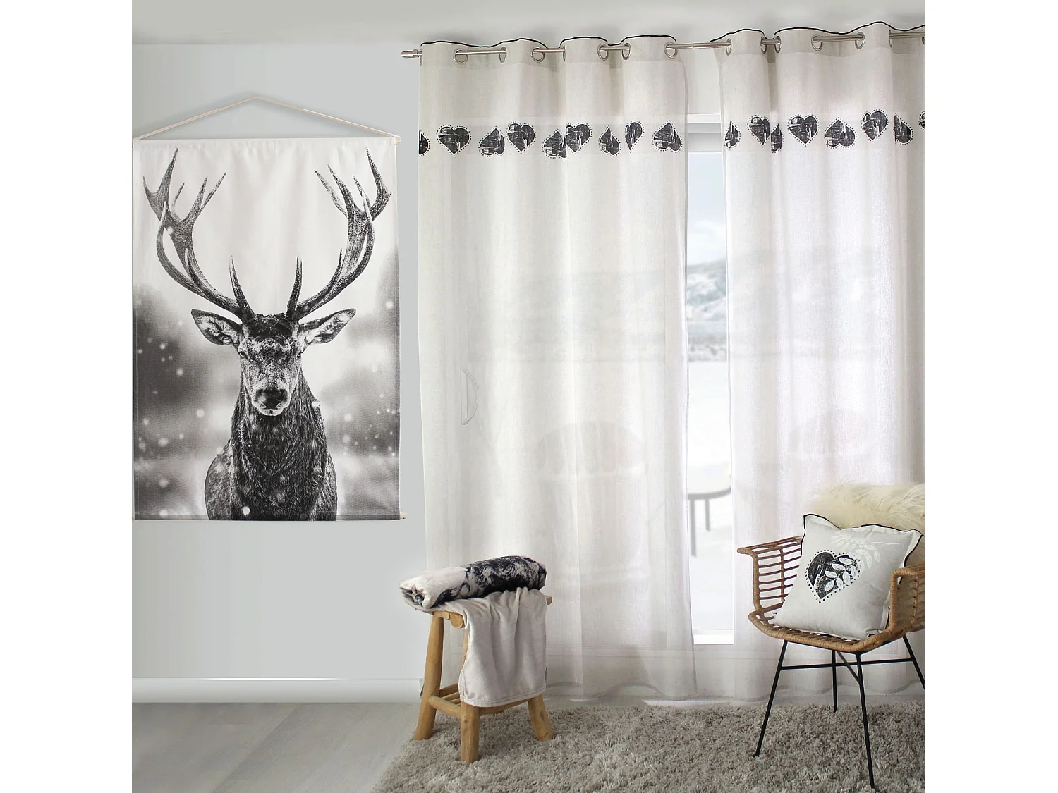 Rideau à Œillets "Épicéa" 140x240cm Beige