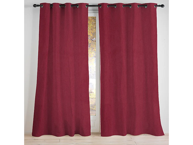 Grauer Verdunklungsvorhang aus 100 % Polyester in Uni-Farbe 140 x 260 cm