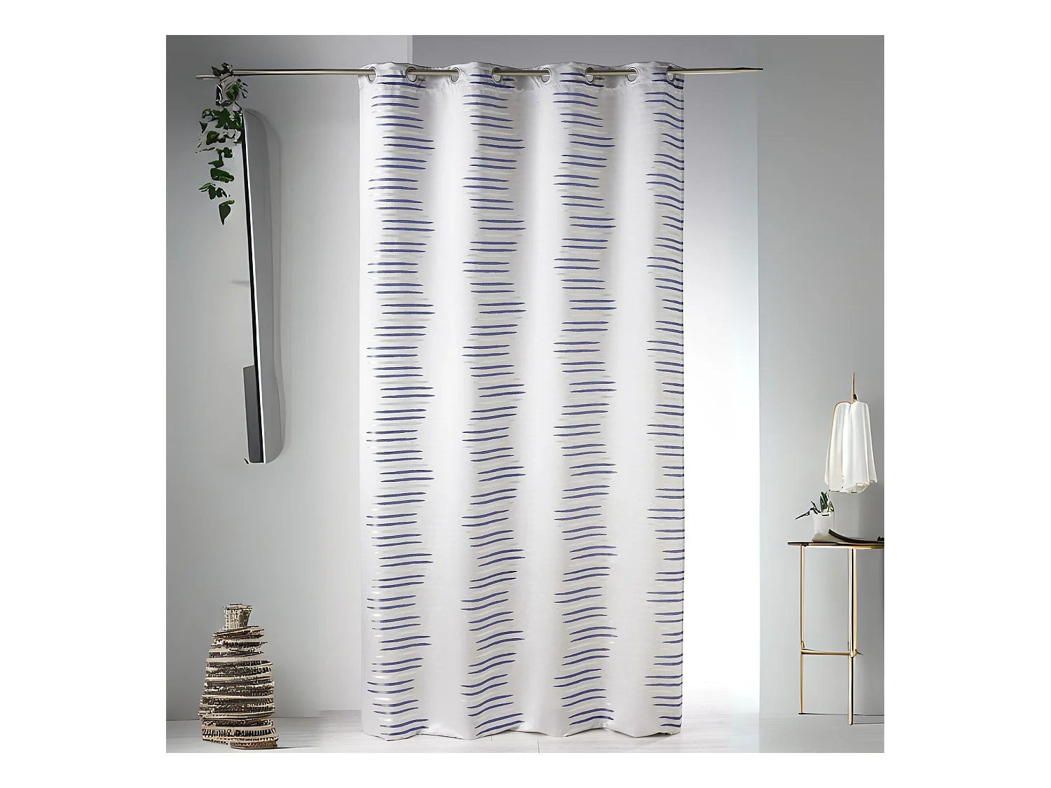 Rideau en jacquard à vagues fantaisies