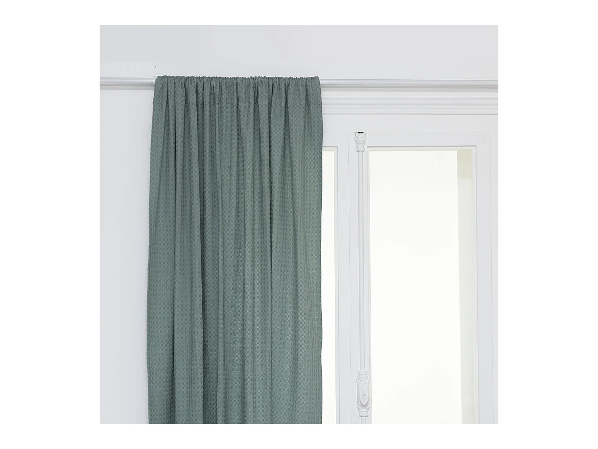 Rideau Nid d'Abeille "Widdy" 130x260cm Vert Céladon