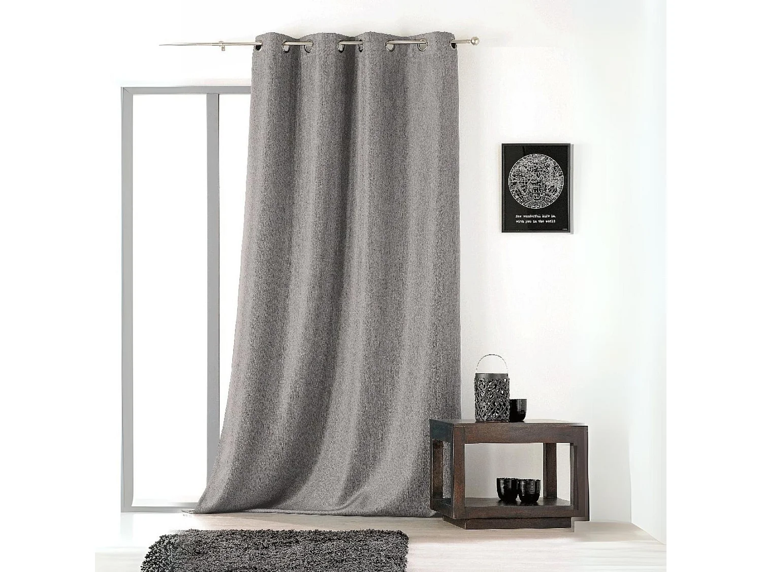 Cortina lisa con ollaos