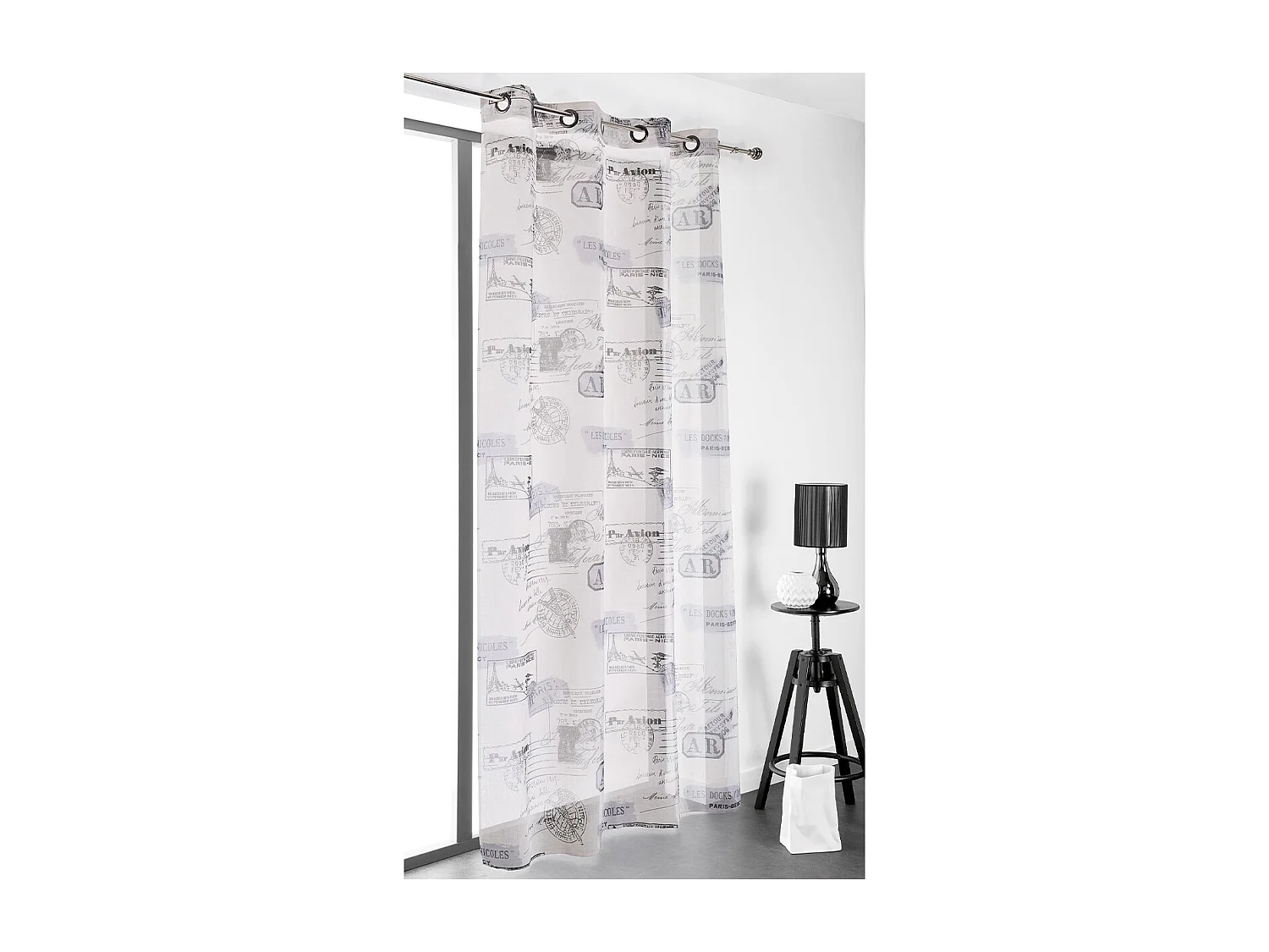 Cortina opaca impresión tampones de pasaporte 145 x 260 cm