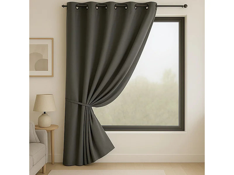 Cortina opaca 100% ignífuga M1 Gris 140 x 260 cm