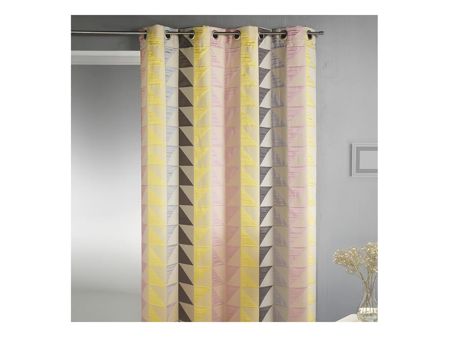 Rideau en jacquard imprimés triangulaires