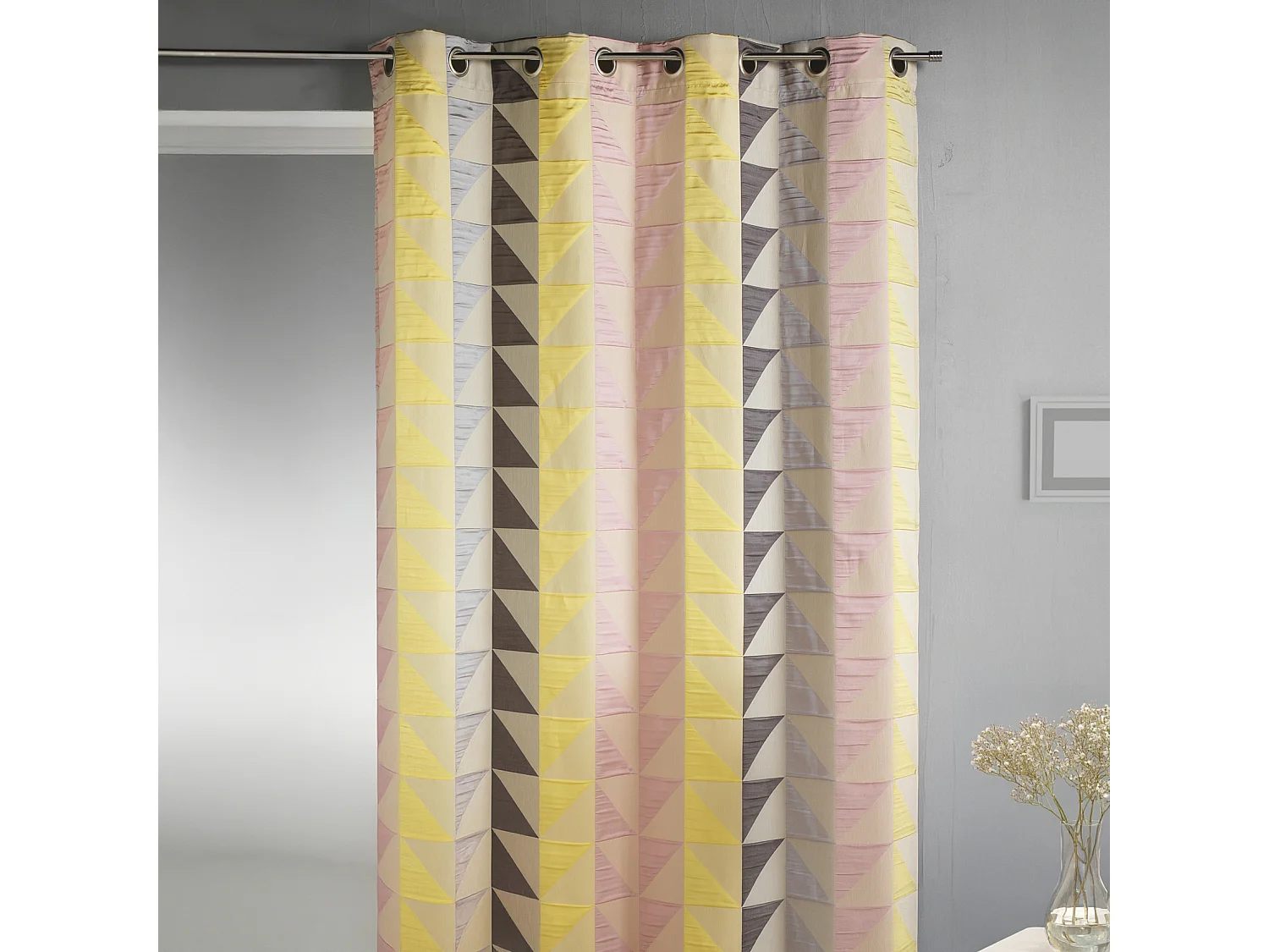 Rideau en jacquard imprimés triangulaires