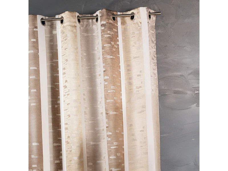 Rideau en jacquard design à rayures verticales