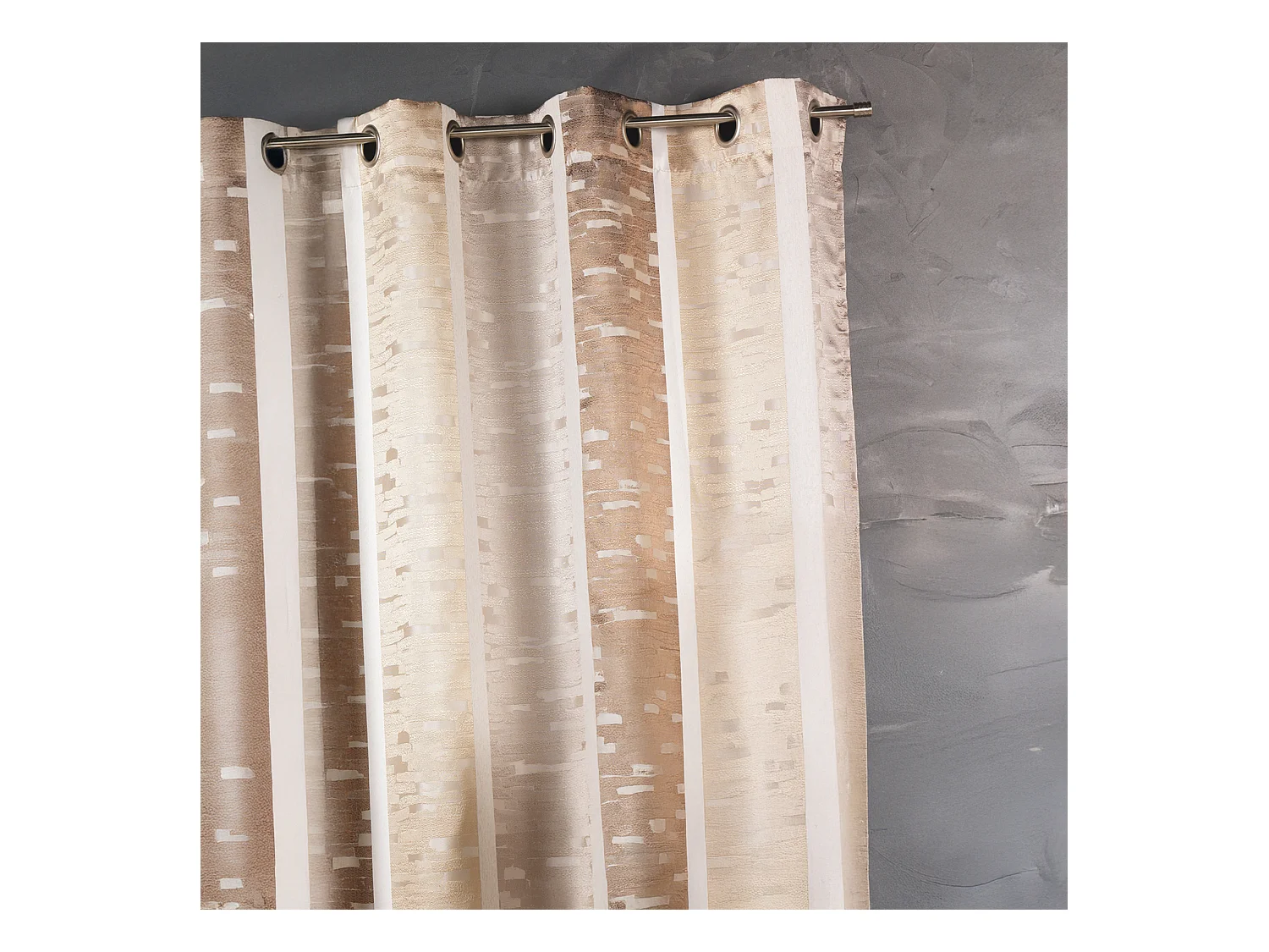 Rideau en jacquard design à rayures verticales