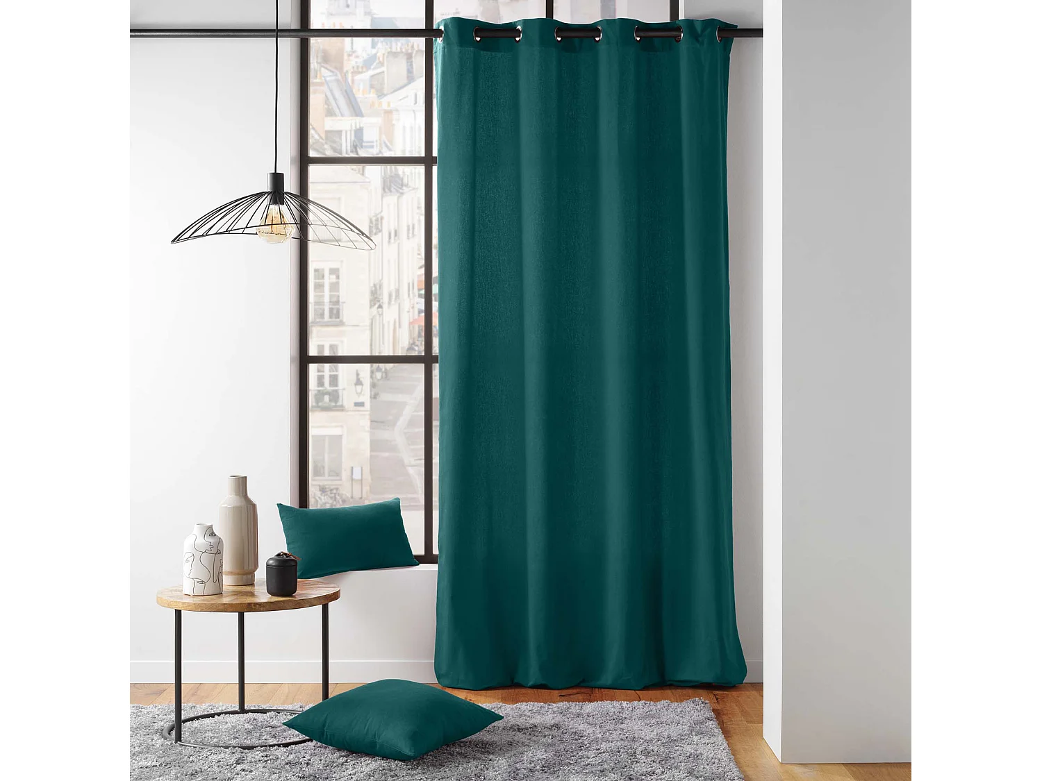 Visillo de decoración de poliéster/algodón reciclado 135 x 260 cm