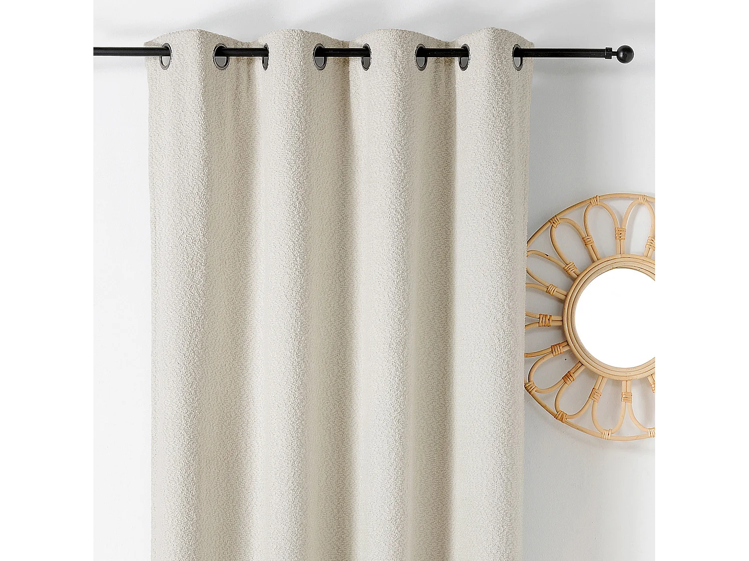 Cortina Térmica con Ojales Efecto Bouclé