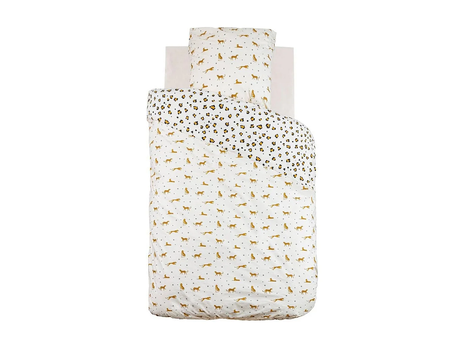 Wende-Bettwäsche Leopard für Kinder 140 x 200 cm