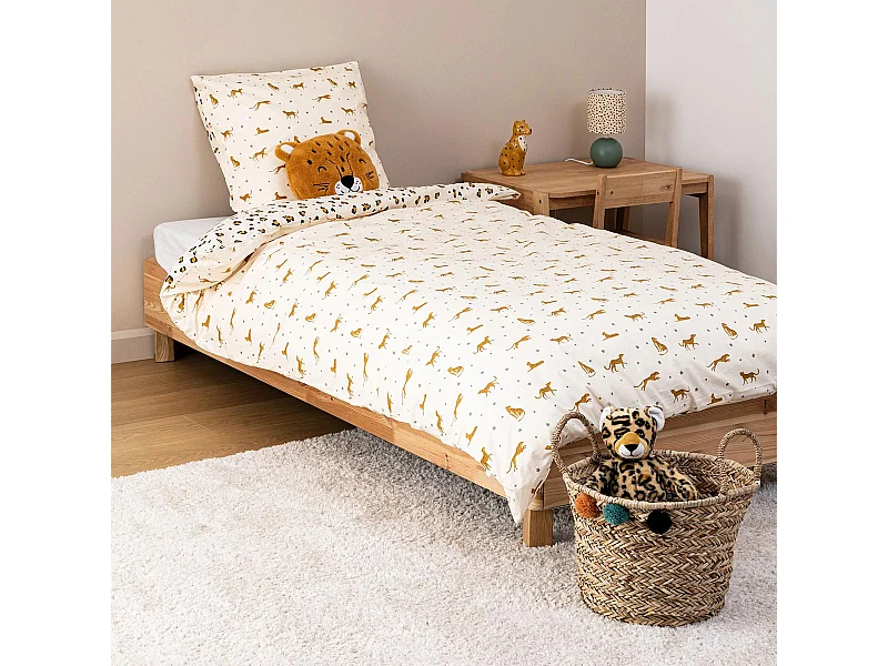 Wende-Bettwäsche Leopard für Kinder 140 x 200 cm