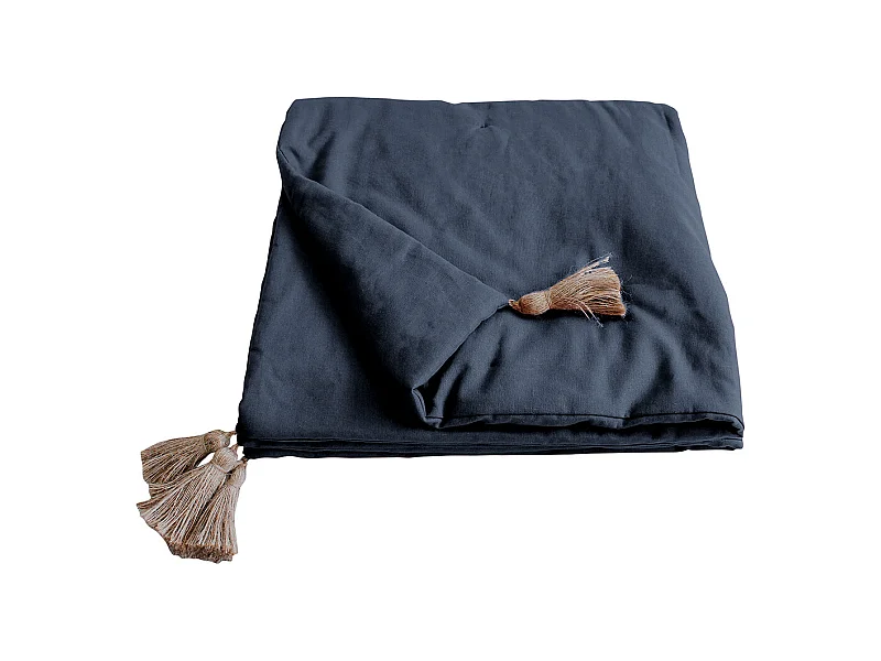 Panama Bettdecke mit Jutebommeln