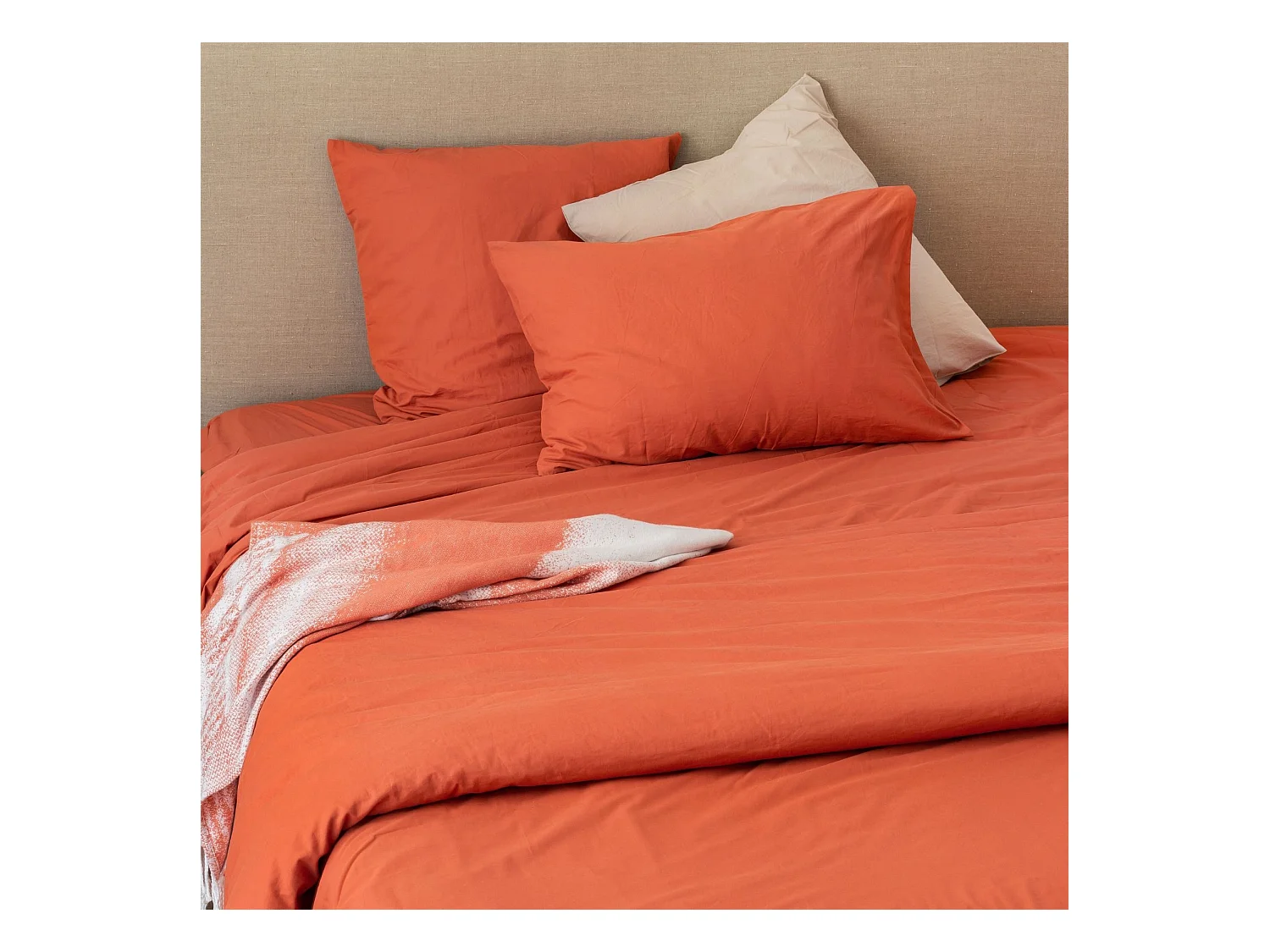 Sábana bajera en algodón lavado 90 x 190 cm