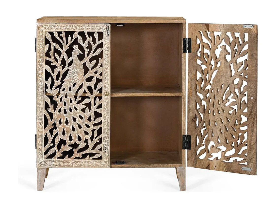 Meuble d'appoint en manguier bois sculpté à la main