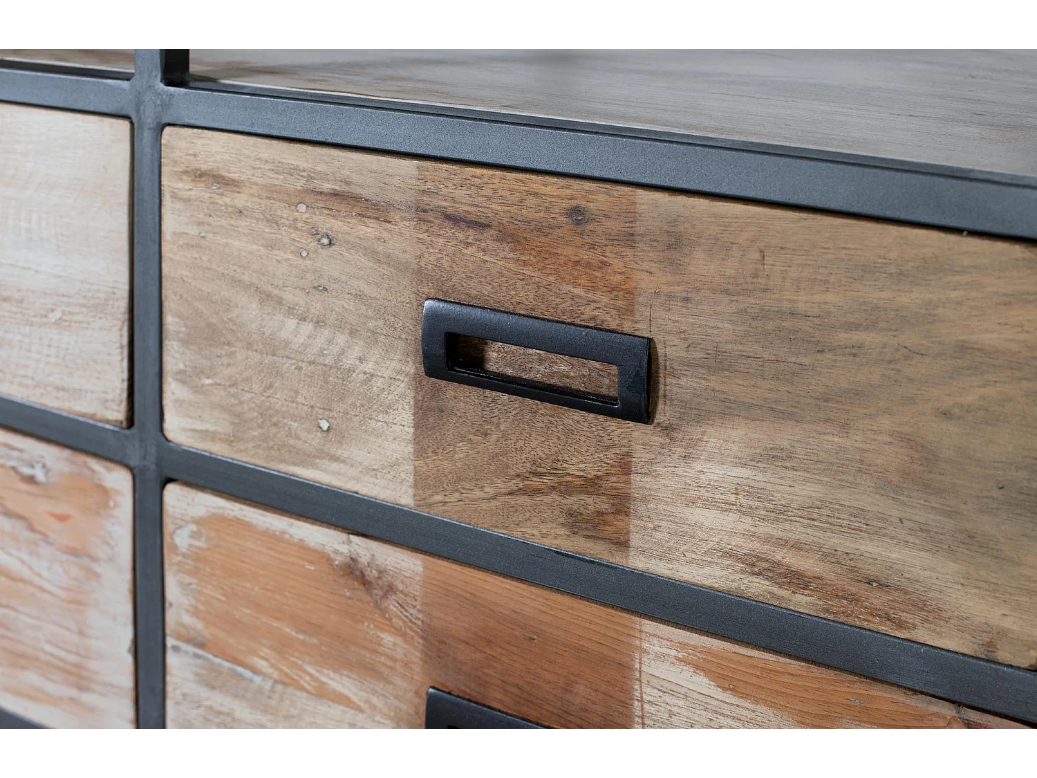 Regał na książki z drewna mango i metalu