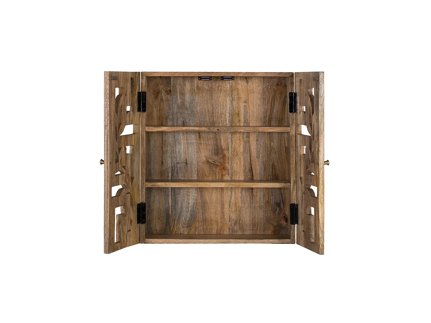 Étagère en bois de manguier 50 cm, style ethnique, faite main - 56 x 50 x 15