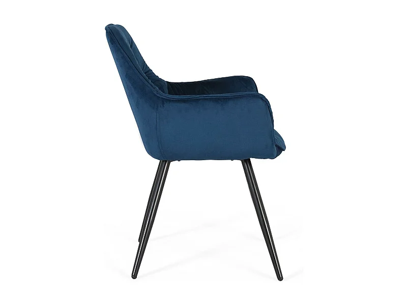 Ensemble de 2 chaises recouvertes de velours et pieds en acier