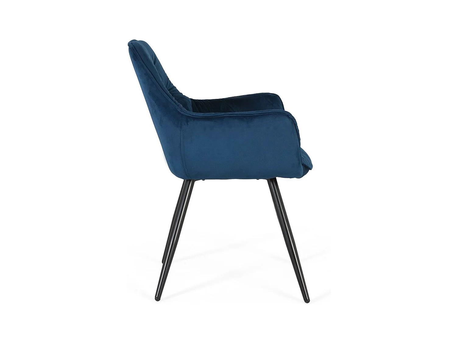 Ensemble de 2 chaises recouvertes de velours et pieds en acier