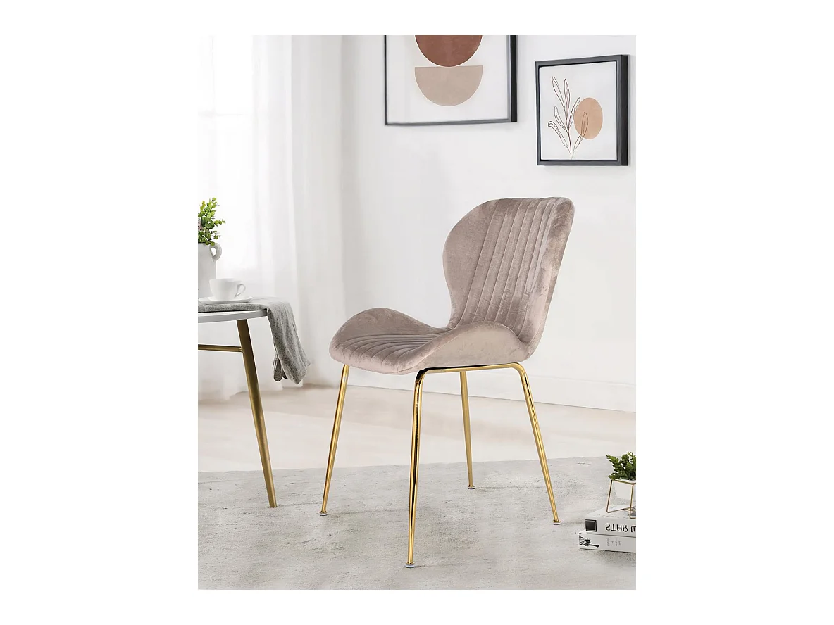 Ensemble de 4 chaises recouvertes de velours et structure en acier