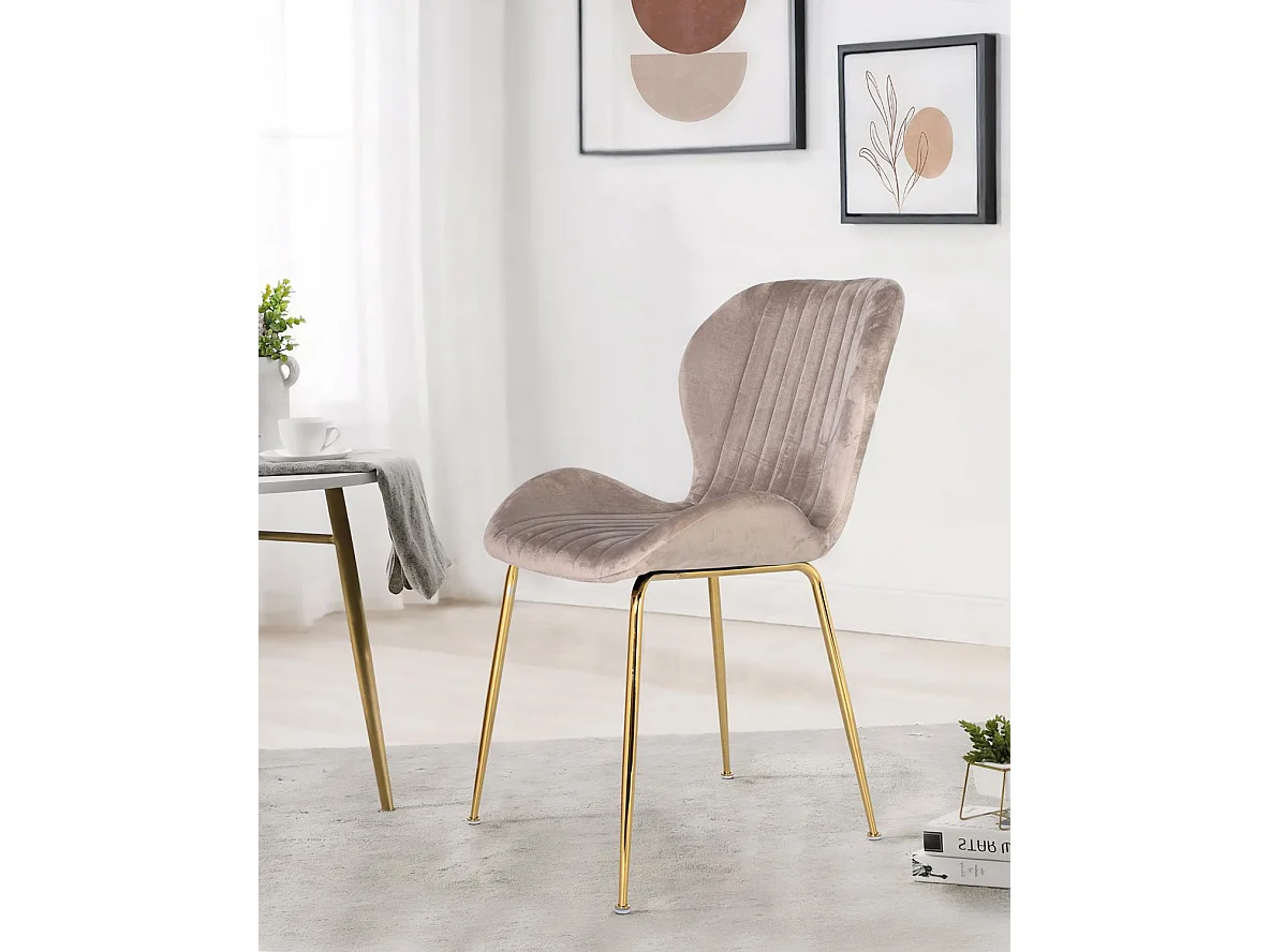 Set van 4 chaise longues bekleed met velours en stalen structuur