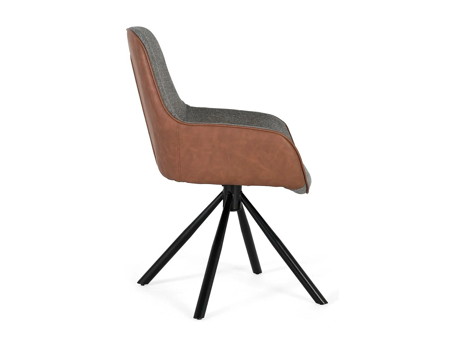 Set mit 2 Drehstühlen, gepolstert mit Stoff und PU