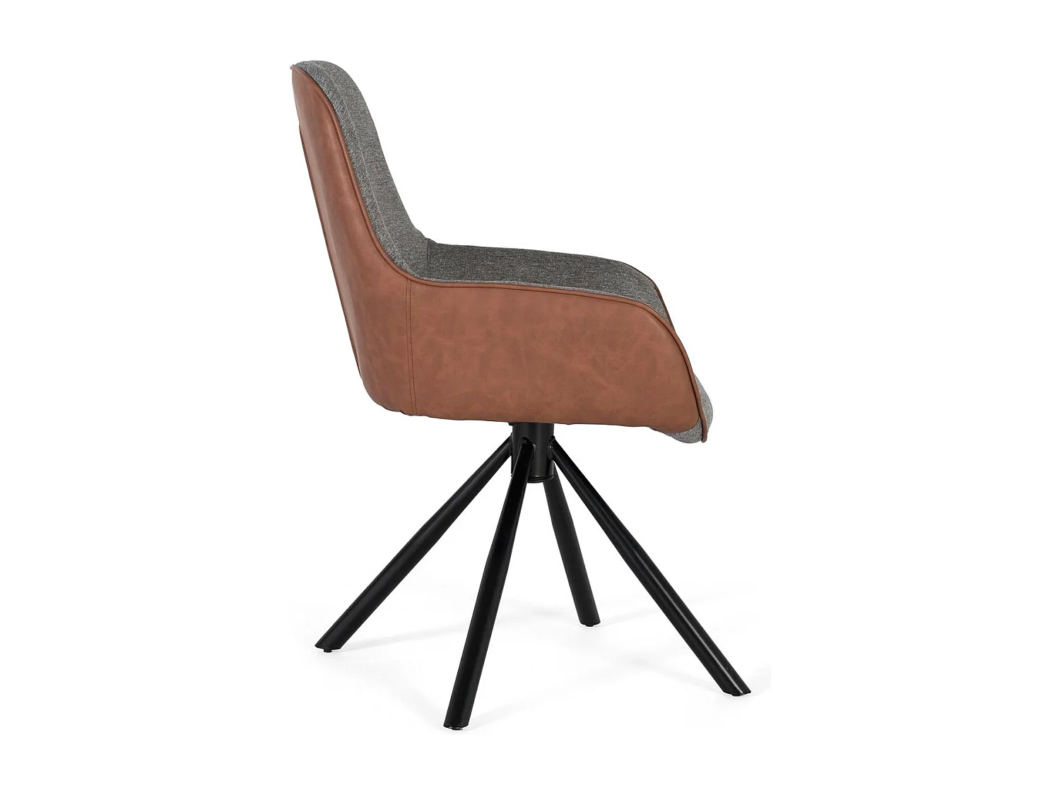 Set van 2 draaistoelen bekleed met stof en PU