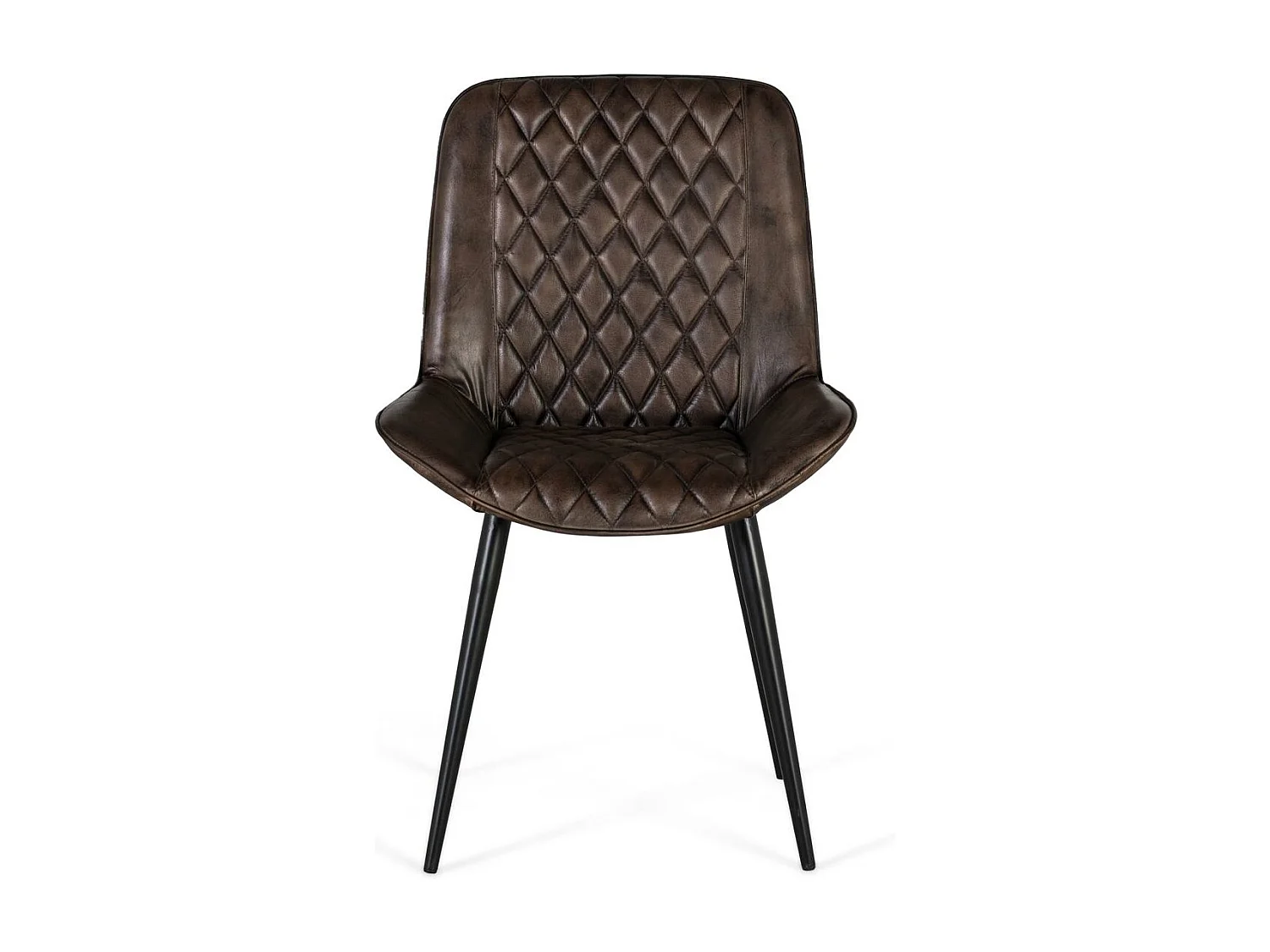 Asgrijs lederen gestoffeerde stoel met zachte afwerking