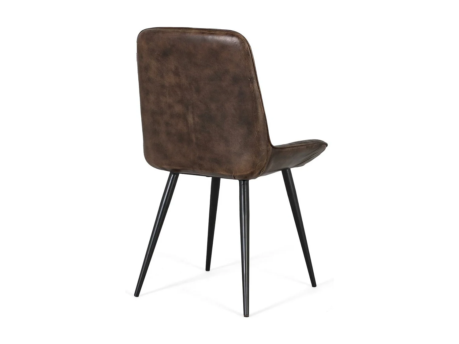 Asgrijs lederen gestoffeerde stoel met zachte afwerking