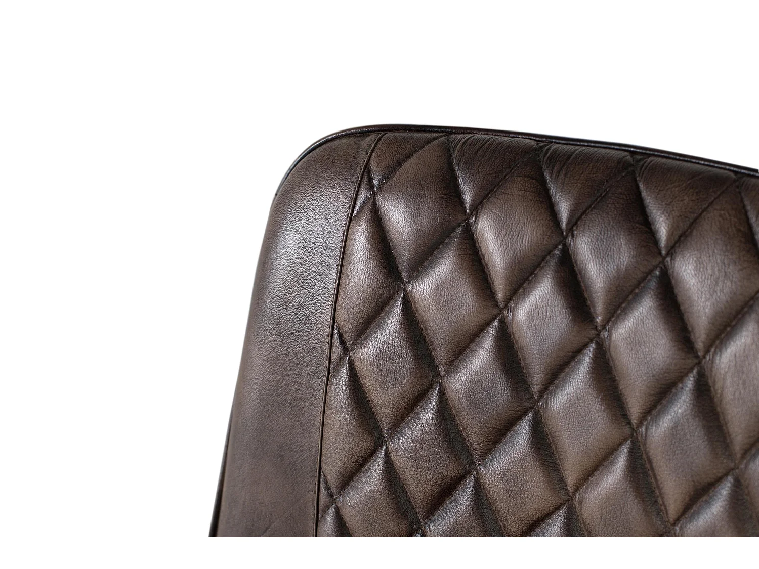 Chaise rembourrée en cuir gris cendré