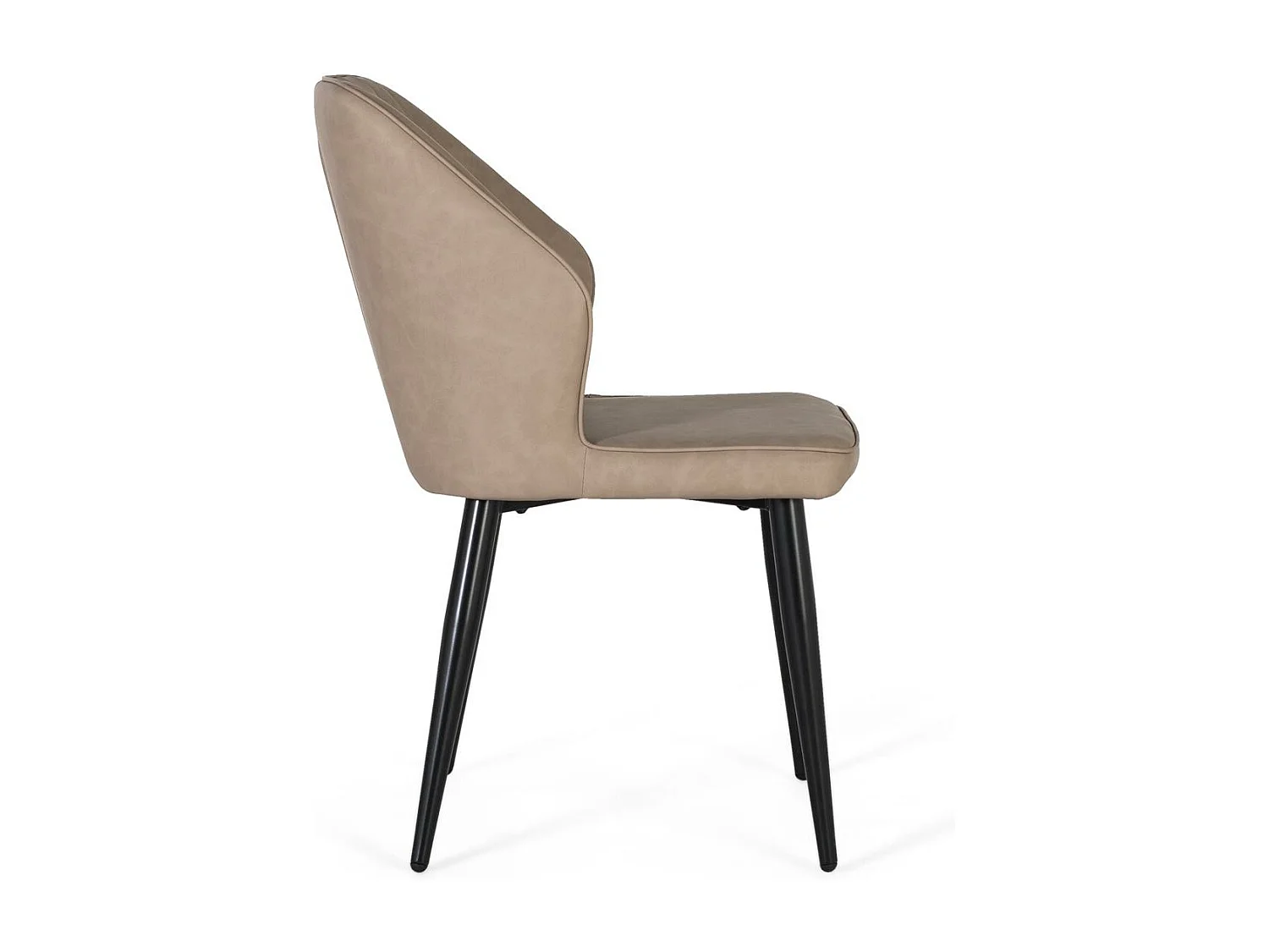 Set aus zwei Stühlen mit grauem PU-Bezug und Stahlbeinen