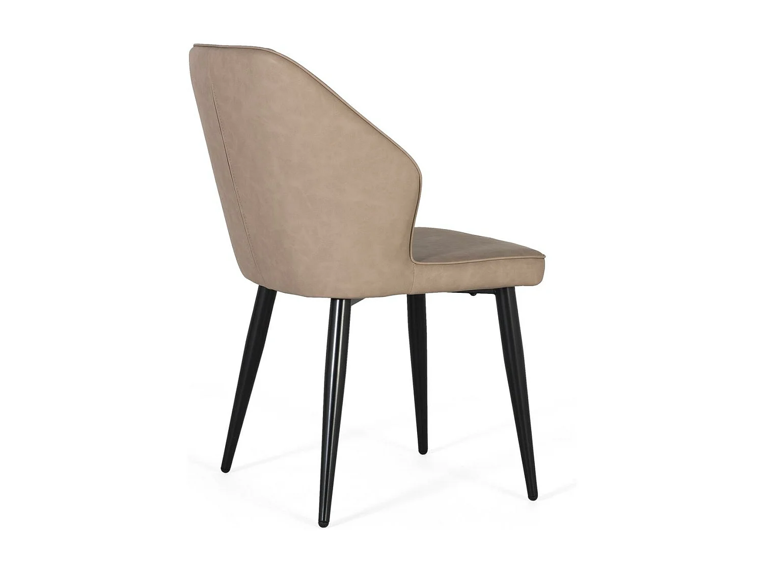 Set aus zwei Stühlen mit grauem PU-Bezug und Stahlbeinen