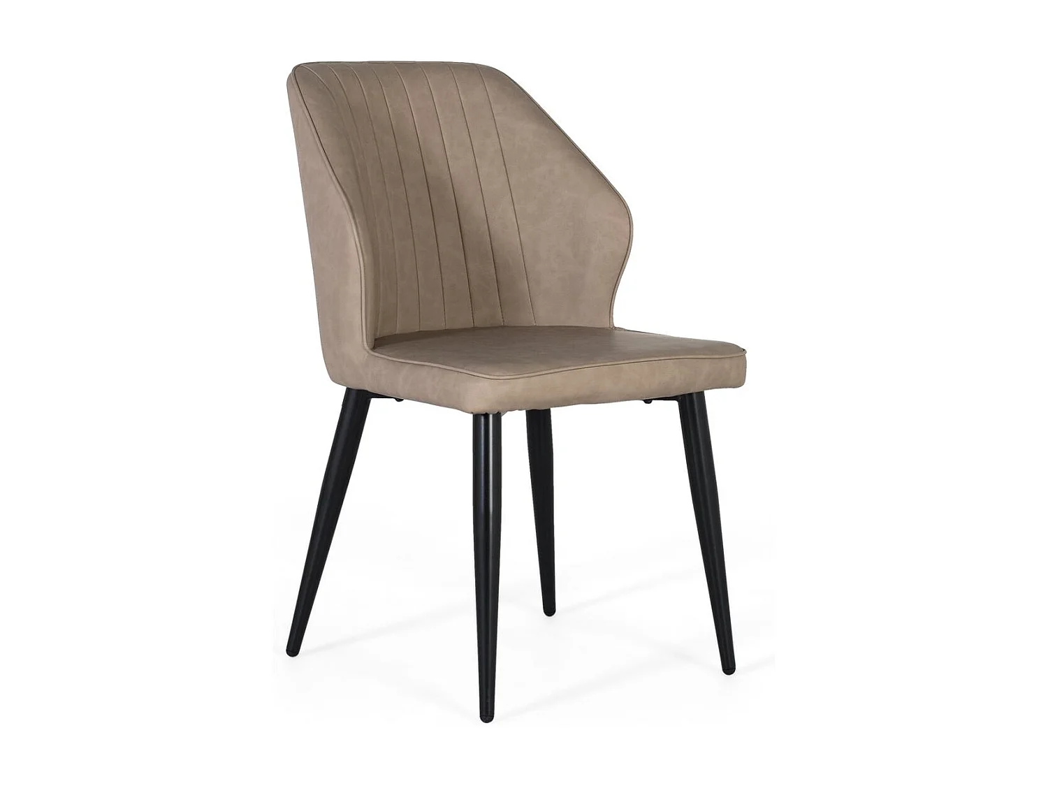 Lot de 2 chaises tapissées en gris et pieds en acier