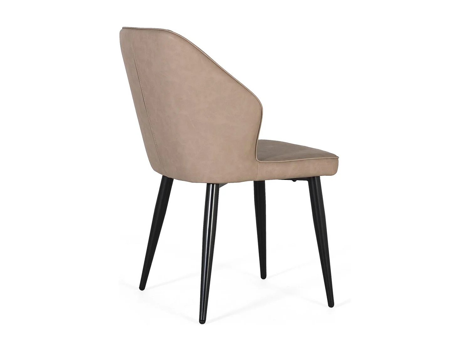 Lot de 2 chaises tapissées en gris et pieds en acier