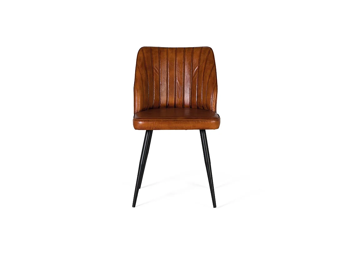 Leren stoel 47 cm, moderne vintage stijl - 86x47x57