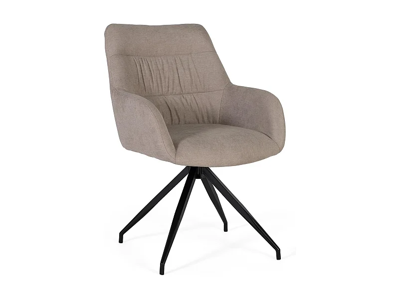 Set de 2 chaises pivotantes recouvertes de tissu gris