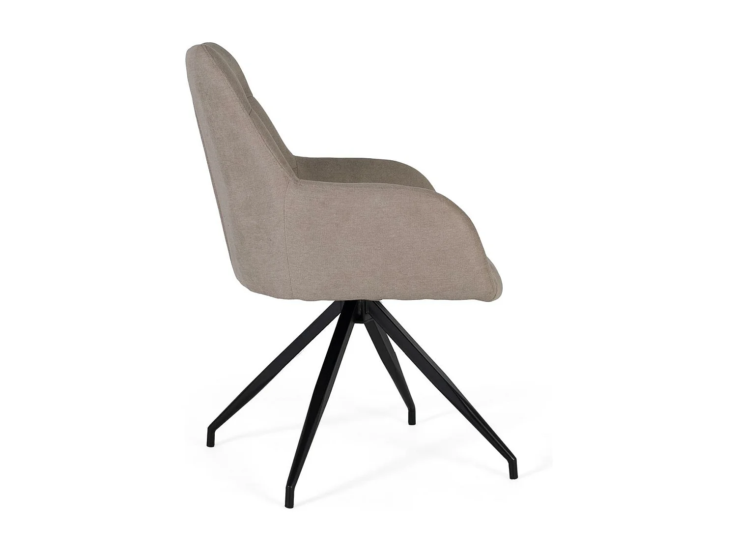 Set aus 2 Drehstühlen mit grauem Stoffbezug und Stahlbeinen